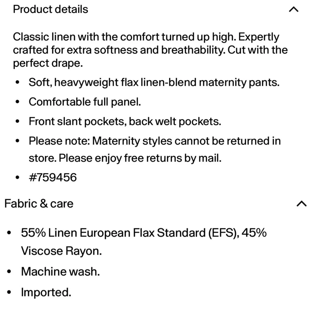 NWOT - GAP Linen Maternity Pants - Picture 4 of 4